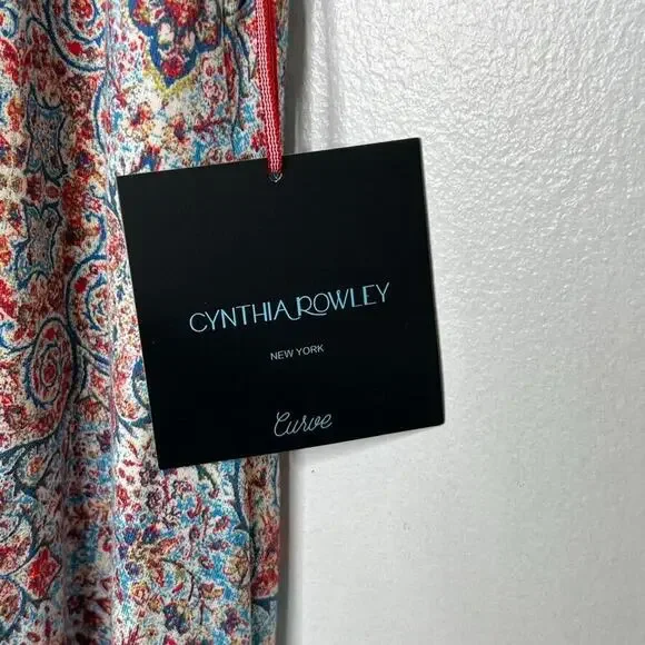 Cynthia Rowley Women's Plus Size Paisley Print Swing Dress Size 3X Boho NEW - Picture 4 of 8